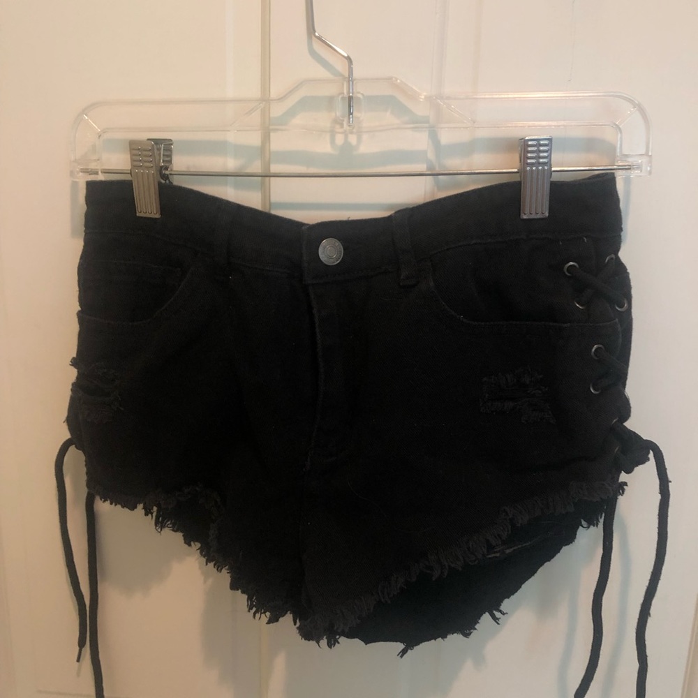 Forever 21 Black Tie Shorts